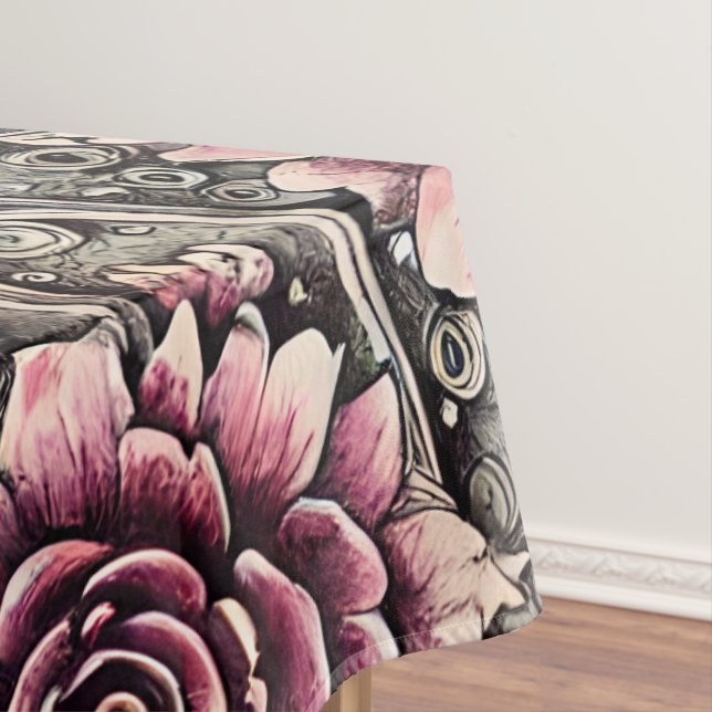 Nappe Grand Motif gothique Vintage rose (In Situ)