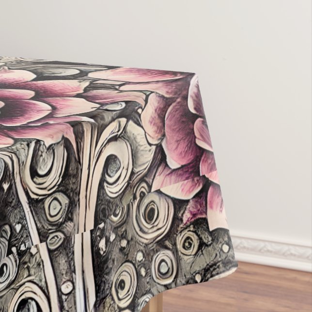 Nappe Grand Motif gothique Vintage rose (In Situ)