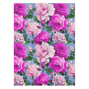 Nappe Grande Fleur Rose rétro violet