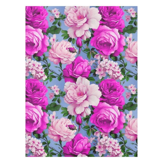 Nappe Grande Fleur Rose rétro violet (Devant)