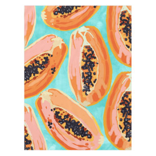 Nappe Grande Peinture aquarelle Papaya, Fruits tropicaux