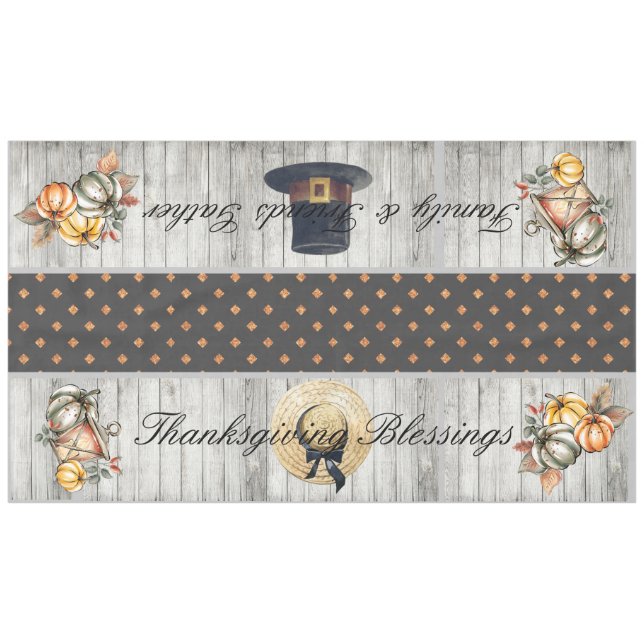 Nappe Grandes Bénédictions Thanksgiving (Devant (Horizontal))