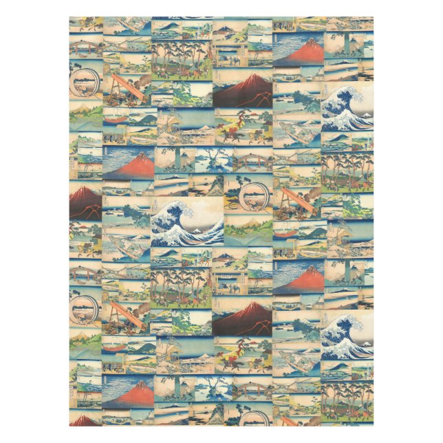 Nappe Grandes copies de Japonais de Hokusai le mont Fuji (Devant)