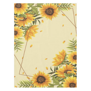 Nappe Grandes Tournesols Peint Rustique Vintage