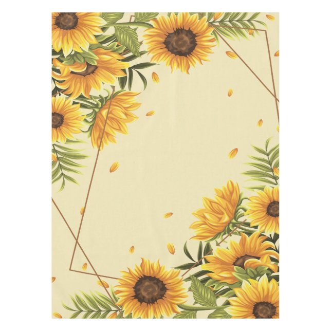 Nappe Grandes Tournesols Peint Rustique Vintage (Devant)