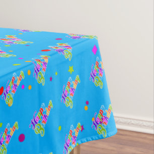 Nappe Graphique d'anniversaire multicolore heureux sur b