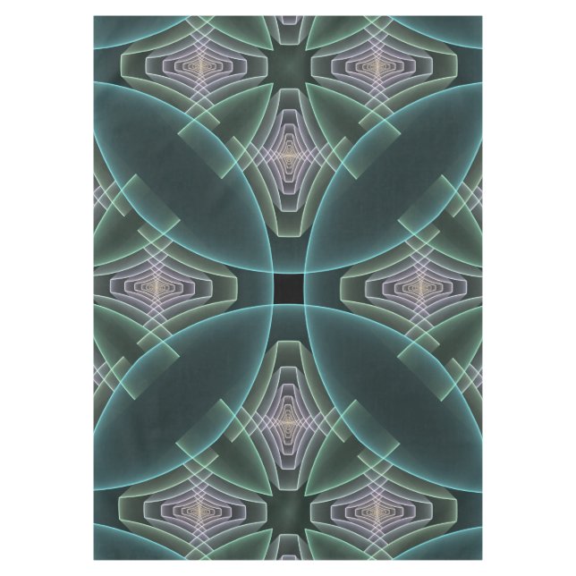 Nappe Graphique géométrique Turquoise moderne (Devant)