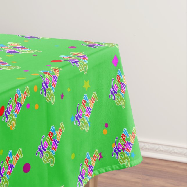 Nappe Graphique Joyeux Anniversaire Multicolore sur Fond (In Situ)
