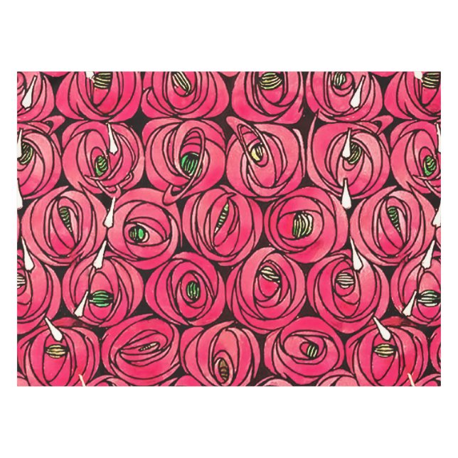 Nappe Graphique rose Art Nouveau Rennie Macintosh (Devant (Horizontal))