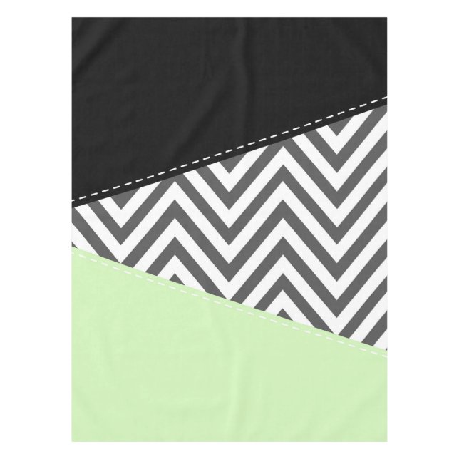 Nappe Gray Zigzag, Gray Chevron, Zigzag Pattern, Mint (Devant)