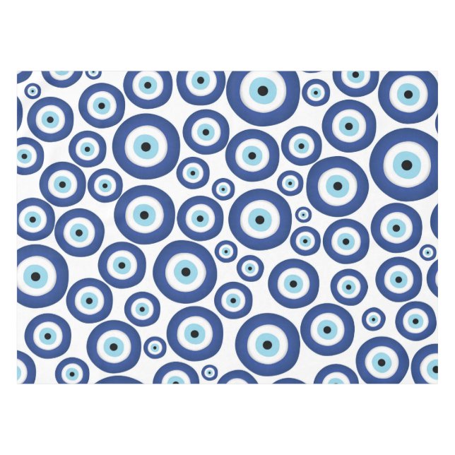 Nappe Grec Mati Mataki - motif d'oeil mauvais de (Devant (Horizontal))