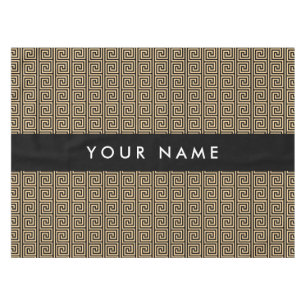 Nappe Grec Meander Key Brown, Votre Nom, Personnaliser