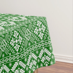 Nappe Green and White Christmas Fair Isle Motif