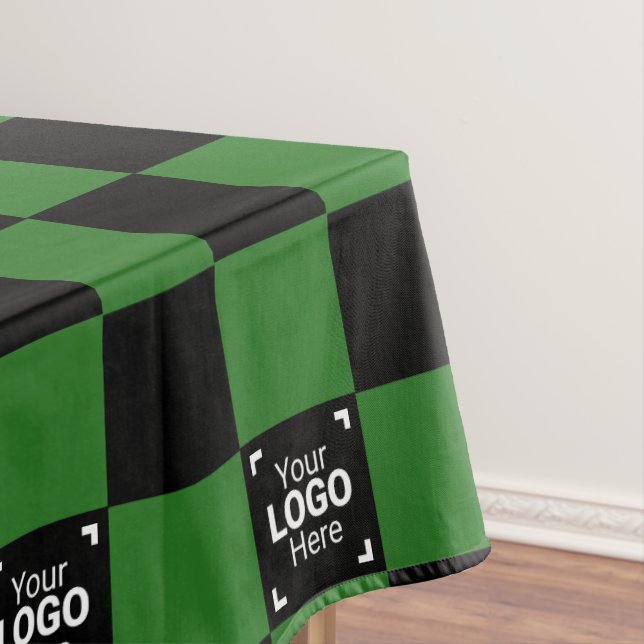 Nappe Green Black Check Business Logo Activité / Fête (In Situ)