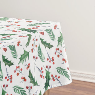 Nappe Green Holly et Red Berry Motif de Noël