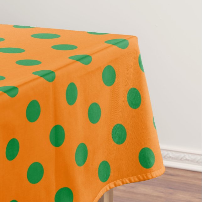 Nappe Green On Orange Pois Design Motif (Créateur téléchargé)