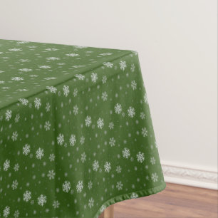 Nappe Green Snowflakes Festive Moderne Joyeux Noël
