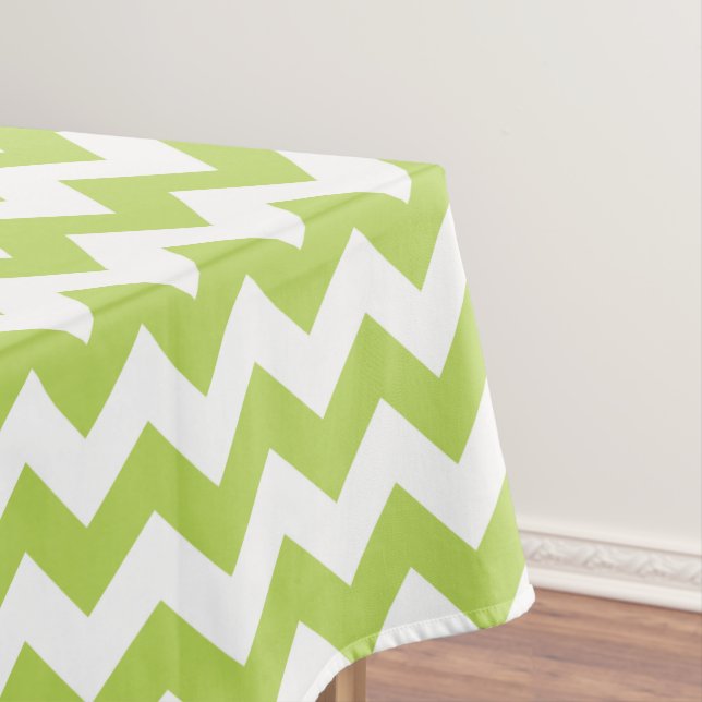 Nappe Green Zigzag, Green Chevron, Motif géométrique (In Situ)