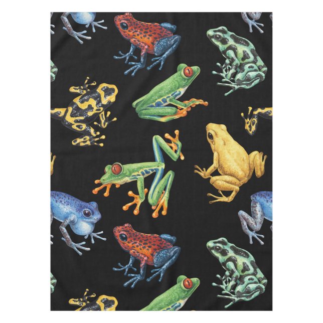 Nappe Grenouilles sur noir (Devant)