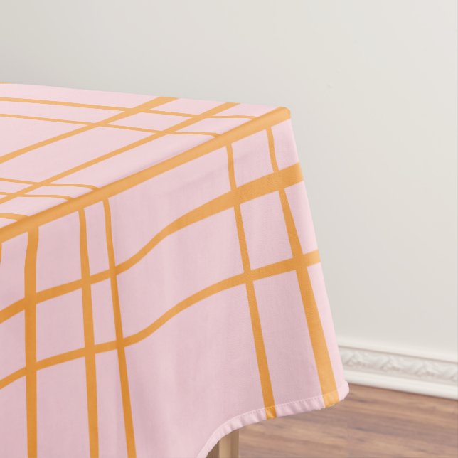 Nappe Grille mignonne Lignes Motif Pastel rose et orange (In Situ)
