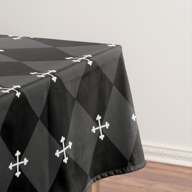 Nappe Gris et arlequin noir avec croix gothique (In Situ)