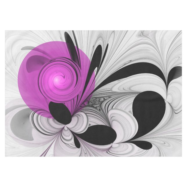 Nappe Gris Noir Abstrait Avec Art Fractal Magenta (Devant (Horizontal))