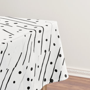 Nappe Gris ou pois noir, blanc, gris motif