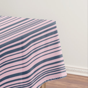 Nappe Gris profond Bleu et rose rayures