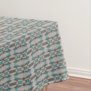 Nappe Gris Taupe Aqua Turquoise Turquoise Blue Tribal Ar