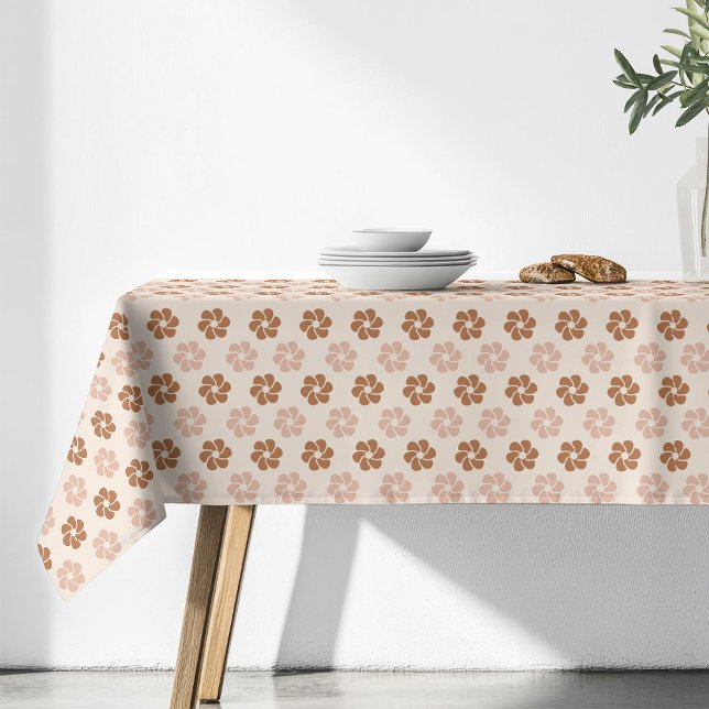 Nappe Groovy Floral Tablecloth 70s Sage & Copper Vibes (Groovy Floral Tablecloth 70s Sage & Copper Vibes)