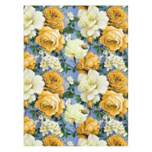 Nappe Grosse Fleur de rose jaune rétro