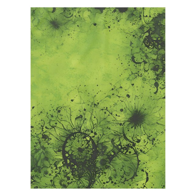 Nappe Grunge Vert Citron avec Accents Noirs (Devant)