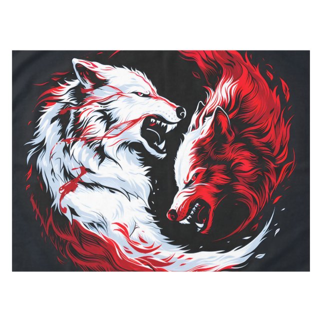 Nappe Guerrier loup cosmique rouge blanc (Devant (Horizontal))