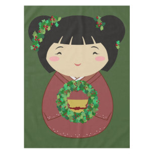 Nappe Guirlande de Noël de Kokeshi
