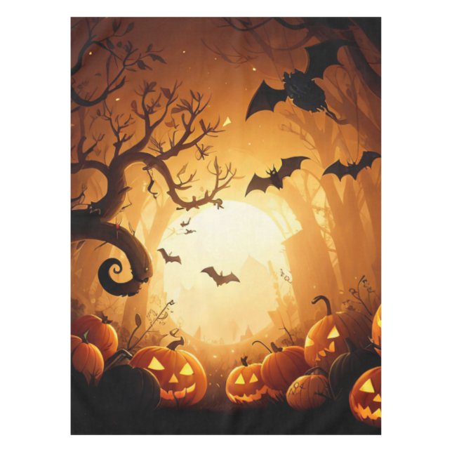 Nappe Halloween/chauve-souris/Citrouille/automne (Devant)