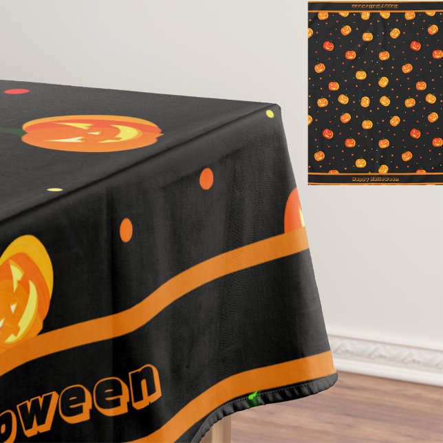 Nappe Halloween Citrouilles de peur Jack-o'-Lantern Moti (Créateur téléchargé)