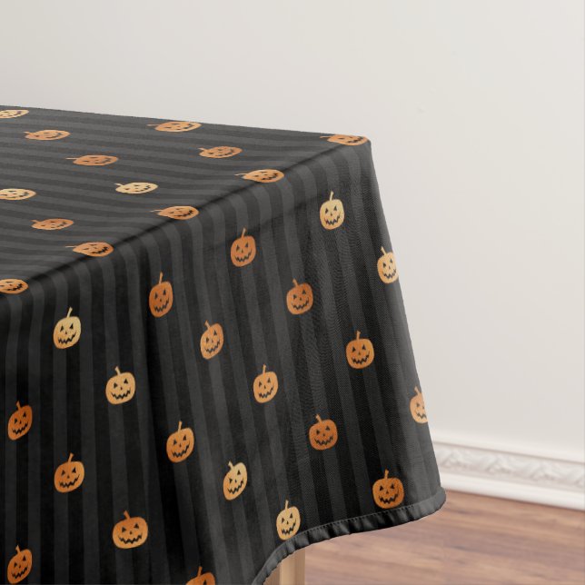 Nappe Halloween Citrouilles et bandes d'huile orange (In Situ)