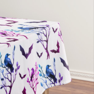 Nappe Halloween Corbeaux chauves-souris violet rose Aqua