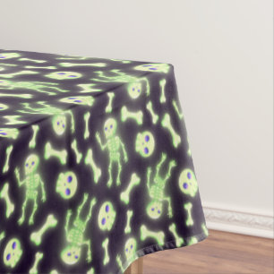 Nappe Halloween Cute Éffrayant Squelette brillant Os Crâ