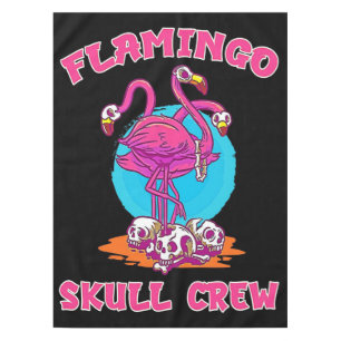 Nappe Halloween de l'équipage du crâne Flamant rose   Am