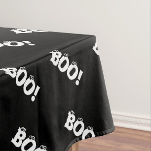 Nappe Halloween Épouvantable Boo ! globes oculaires noir