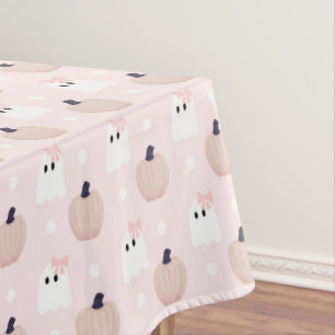 Nappe Halloween Fille Fantôme et Citrouille orange Table