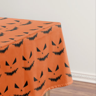 Nappe Halloween Jack OLantern noir visage orange motif
