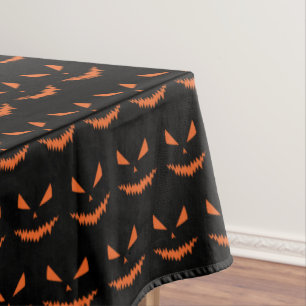 Nappe Halloween Jack OLantern orange visage noir motif