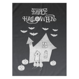 Nappe Halloween la nuit avec Haunted House, chauves-sour