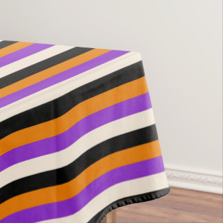 Nappe Halloween Orange Violet Noir Rayure
