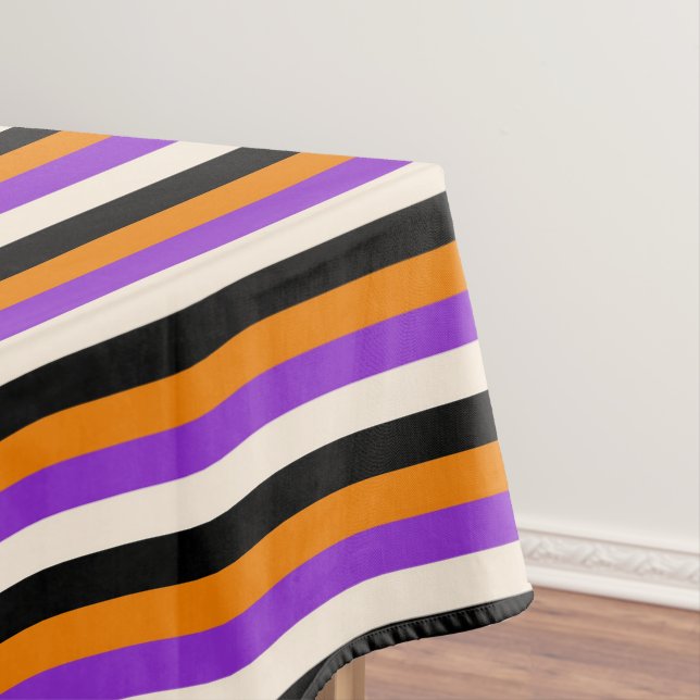 Nappe Halloween Orange Violet Noir Rayure (In Situ)