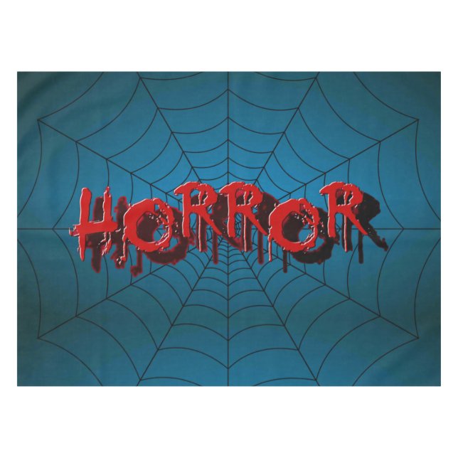 Nappe Halloween Party Red Horror Spider Web Blue Effraye (Devant (Horizontal))