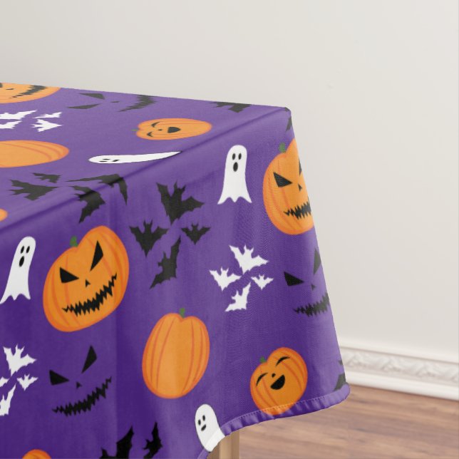 Nappe Halloween pumpkins ghosts bats fun purple pattern (In Situ)