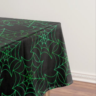 Nappe Halloween Toile Verte Seamless et Toiles d'Araigné
